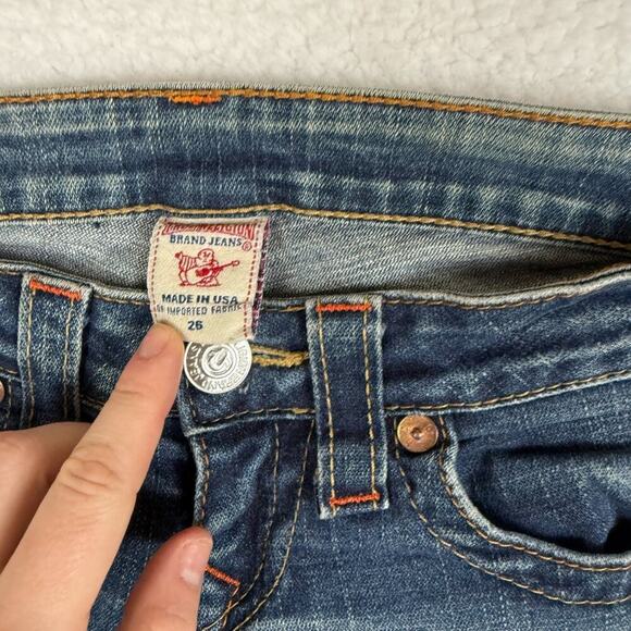 True Religion Joey Y2K Vintage Low Rise Flare Distressed Jeans 26 - Picture 3 of 9